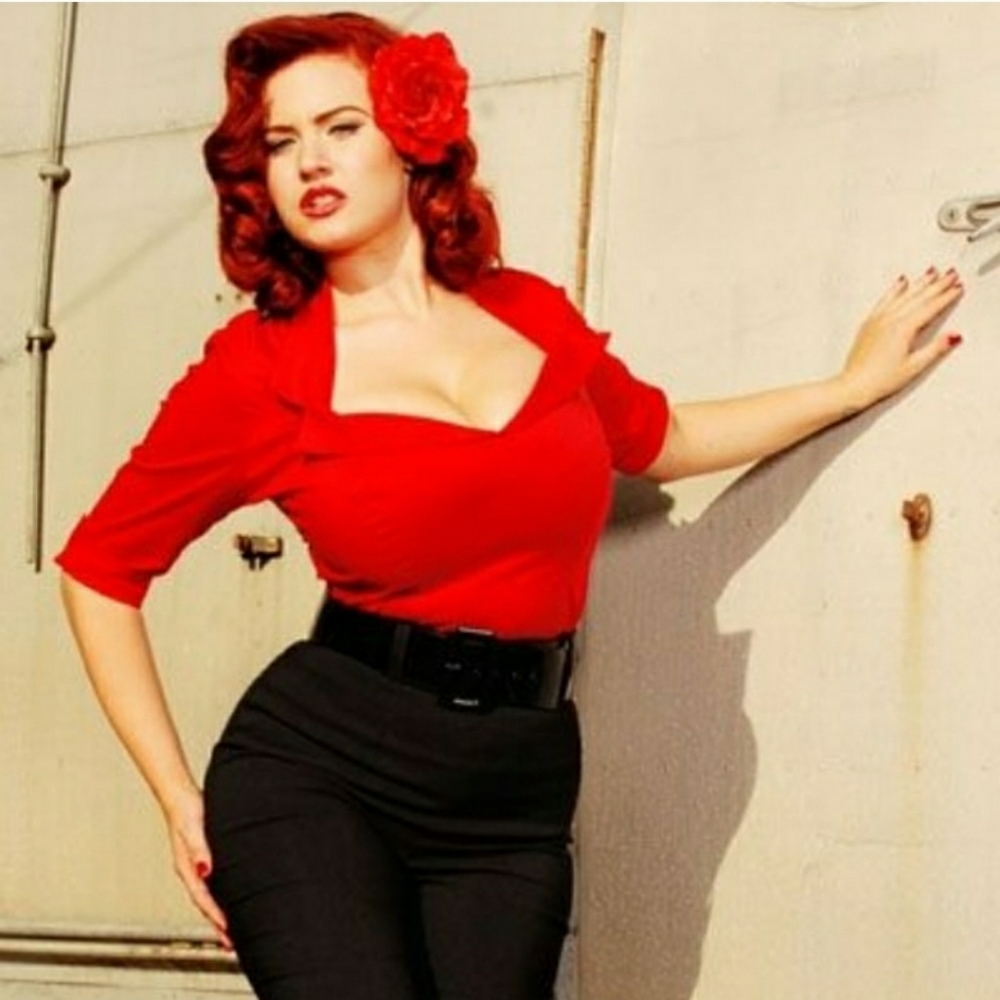 Red Pinup Couture Doris Top XS